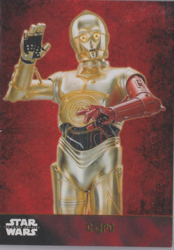2015 TOPPS STAR WARS The Force Awakens C-3PO GOLD Parallel 081/100
