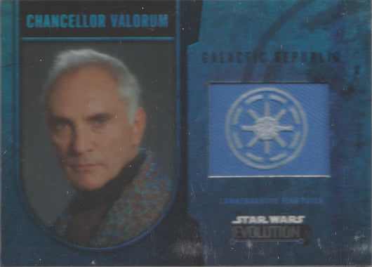 2016 TOPPS STAR WARS Evolutions Chancellor Valorum Flag Patch Card 052/170
