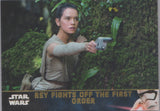 2016 TOPPS STAR WARS The Force Awakens Series 2 REY FIGHTS OFF THE FIRST ORDER GOLD Parallel 070/100