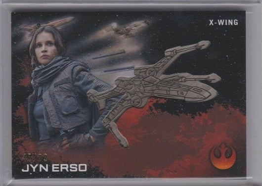 TOPPS STAR WARS ROGUE ONE JYN ERSO SILVER Medallion CARD 45/99